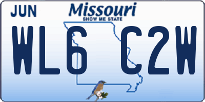 MO license plate WL6C2W