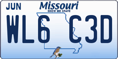 MO license plate WL6C3D