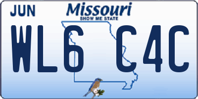 MO license plate WL6C4C