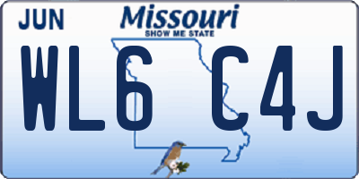 MO license plate WL6C4J