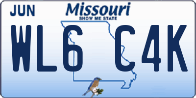 MO license plate WL6C4K