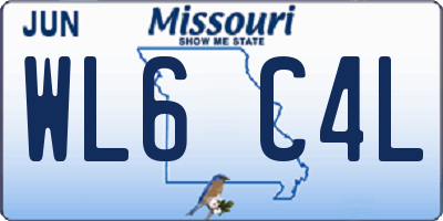 MO license plate WL6C4L