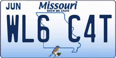 MO license plate WL6C4T