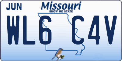 MO license plate WL6C4V