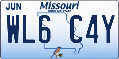 MO license plate WL6C4Y