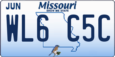 MO license plate WL6C5C