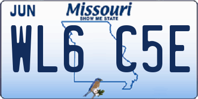 MO license plate WL6C5E