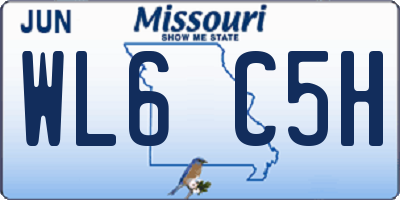 MO license plate WL6C5H