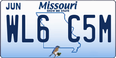 MO license plate WL6C5M