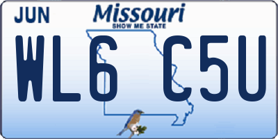 MO license plate WL6C5U