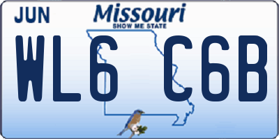 MO license plate WL6C6B