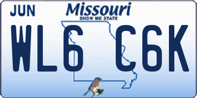 MO license plate WL6C6K