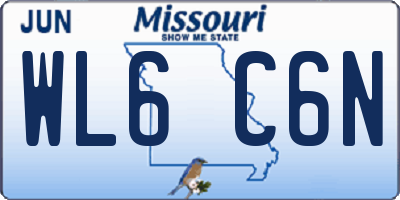 MO license plate WL6C6N