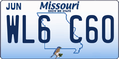 MO license plate WL6C6O