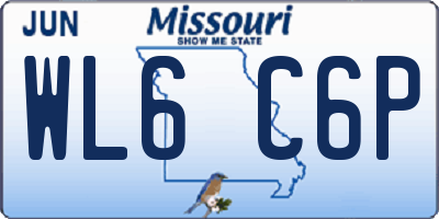 MO license plate WL6C6P