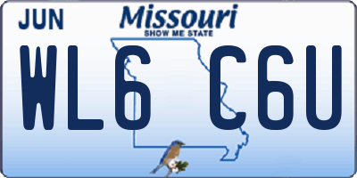 MO license plate WL6C6U