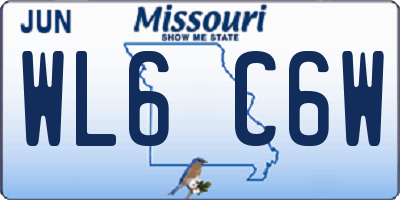 MO license plate WL6C6W