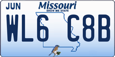 MO license plate WL6C8B