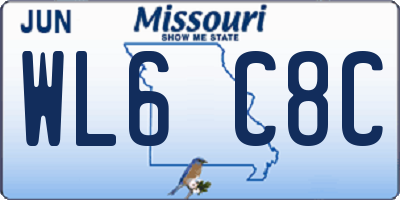 MO license plate WL6C8C