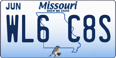 MO license plate WL6C8S