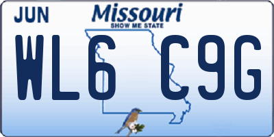 MO license plate WL6C9G