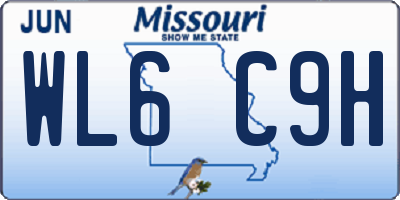MO license plate WL6C9H