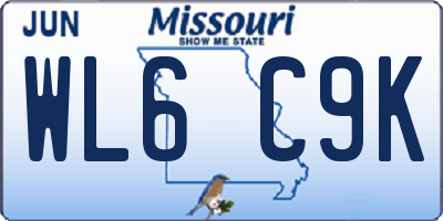 MO license plate WL6C9K