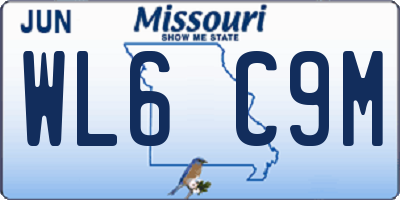 MO license plate WL6C9M