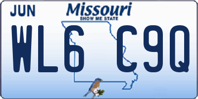 MO license plate WL6C9Q