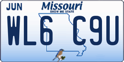 MO license plate WL6C9U