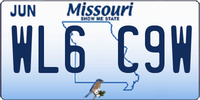 MO license plate WL6C9W