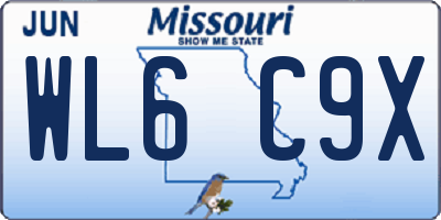 MO license plate WL6C9X