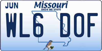 MO license plate WL6D0F