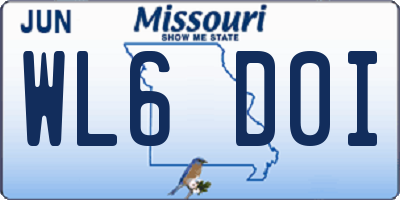 MO license plate WL6D0I