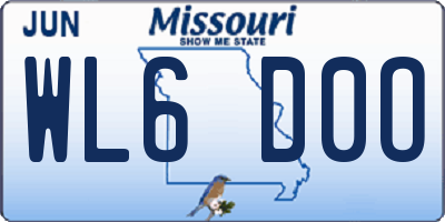 MO license plate WL6D0O