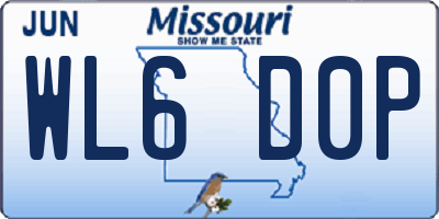 MO license plate WL6D0P