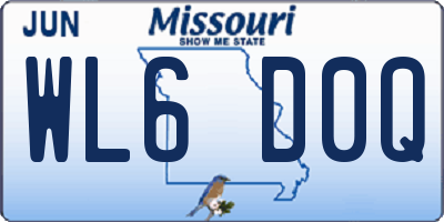 MO license plate WL6D0Q