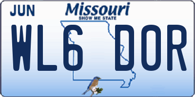 MO license plate WL6D0R