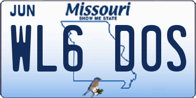 MO license plate WL6D0S