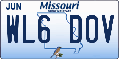 MO license plate WL6D0V