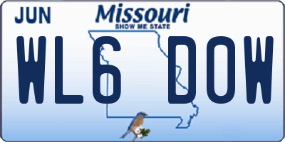 MO license plate WL6D0W