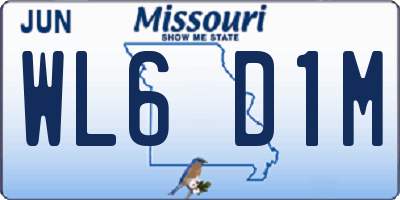 MO license plate WL6D1M