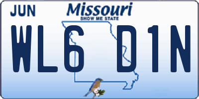 MO license plate WL6D1N