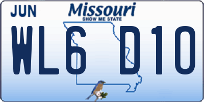 MO license plate WL6D1O