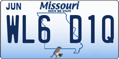 MO license plate WL6D1Q