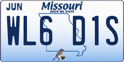 MO license plate WL6D1S