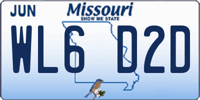 MO license plate WL6D2D