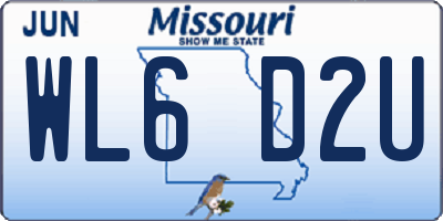MO license plate WL6D2U