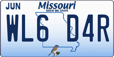 MO license plate WL6D4R