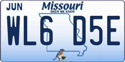 MO license plate WL6D5E
